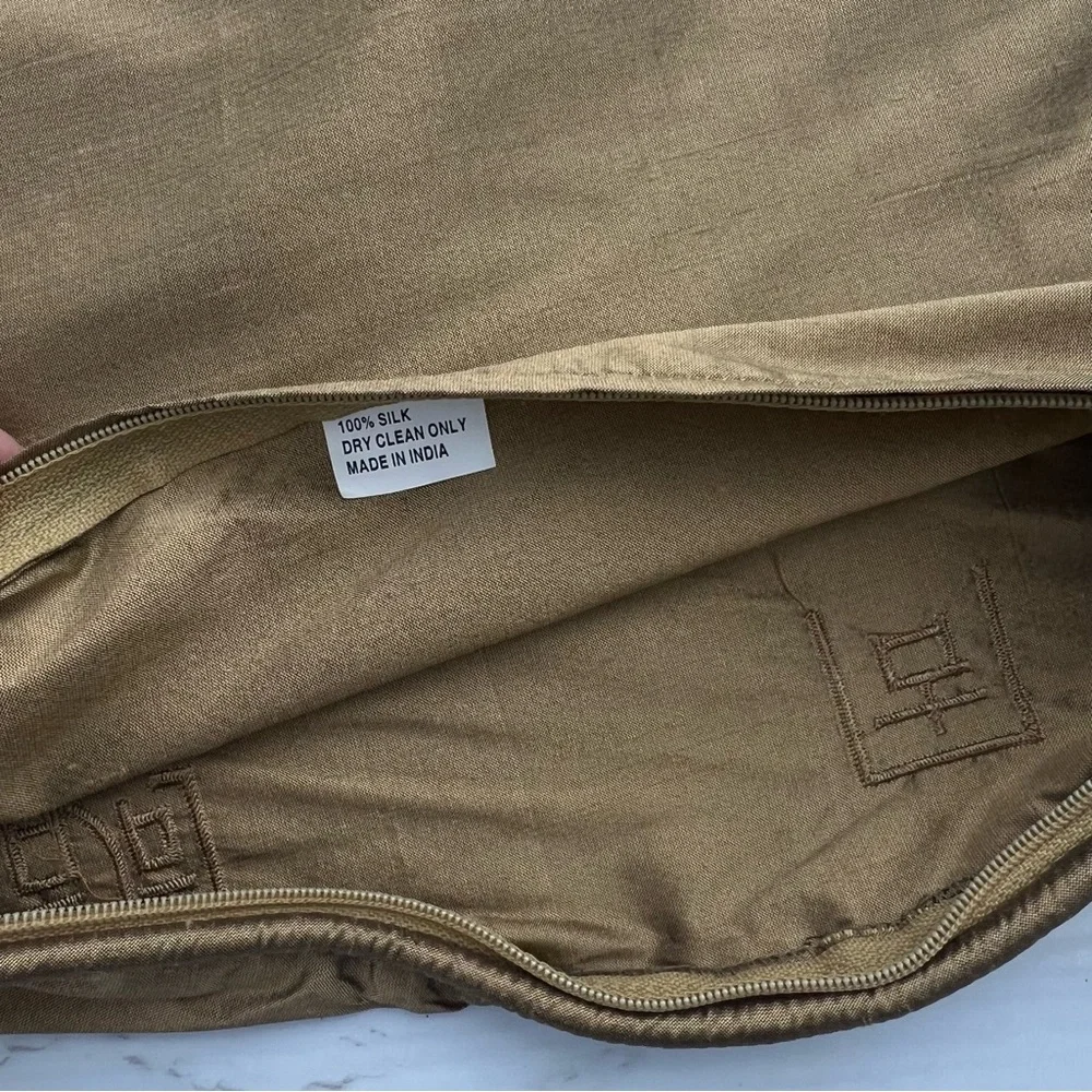 RAW 100%  SILK Asian character pillow COVER